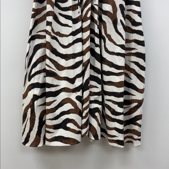 NWT J. Crew Zebra Print Poplin Scoopneck Mini Shift Dress Boho Animal Print 8 - Picture 4 of 8